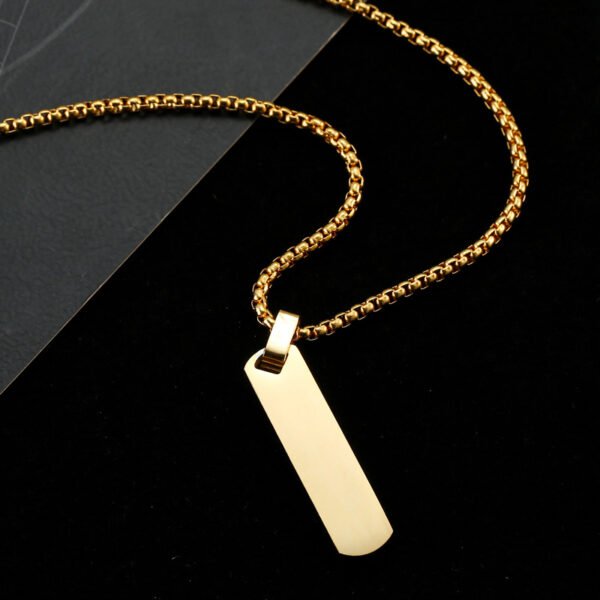 Customized Blank Stamp Engraved Pendant  Statement Custom Men Necklace Stainless Steel Mirror Polished - صورة 6