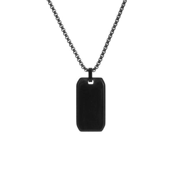 Factory Sales Stainless Steel Jewelry Statement Custom Rectangle Pendant Men Necklace - Imagen 6