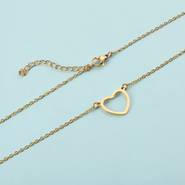 Factory Cheap Price Best Gift Heart Pendant Stainless Steel Gold Plated Trendy New Necklace - صورة 2