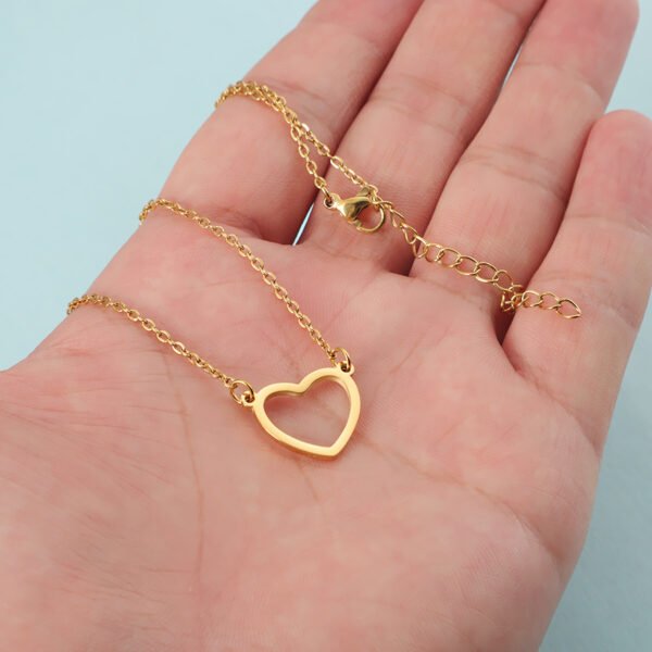 Factory Cheap Price Best Gift Heart Pendant Stainless Steel Gold Plated Trendy New Necklace - صورة 3