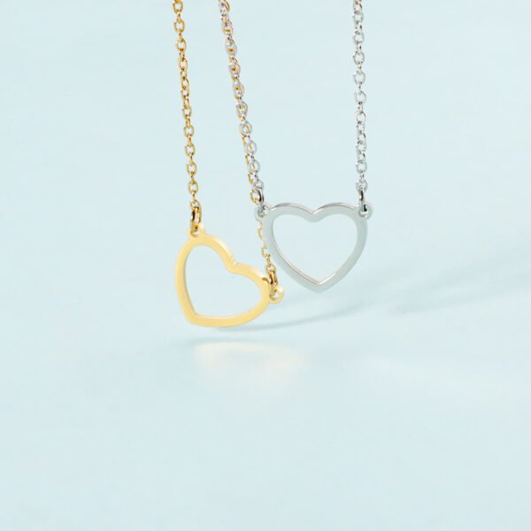 Factory Cheap Price Best Gift Heart Pendant Stainless Steel Gold Plated Trendy New Necklace - صورة 6