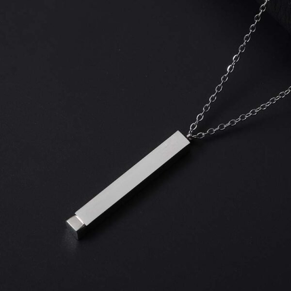 High Quality Hidden Blank Metal 3D Bar Necklaces Mirror Polished Bar Pendant Necklace Women Men Jewelry - صورة 5
