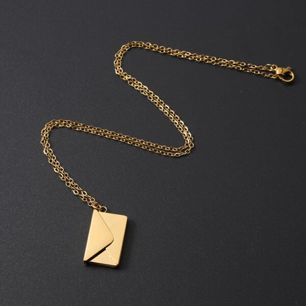 OEM  Envelope Pendant Necklace Gold Plating Stainless Steel Personalized Jewelry - Image 3
