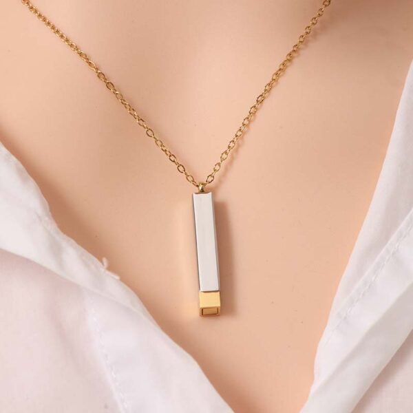 Cheap Price Mirror Polished Stainless Steel Pendant Women Men Jewelry Blank Metal Custom Logo Name Hidden Bar Necklace - Image 6
