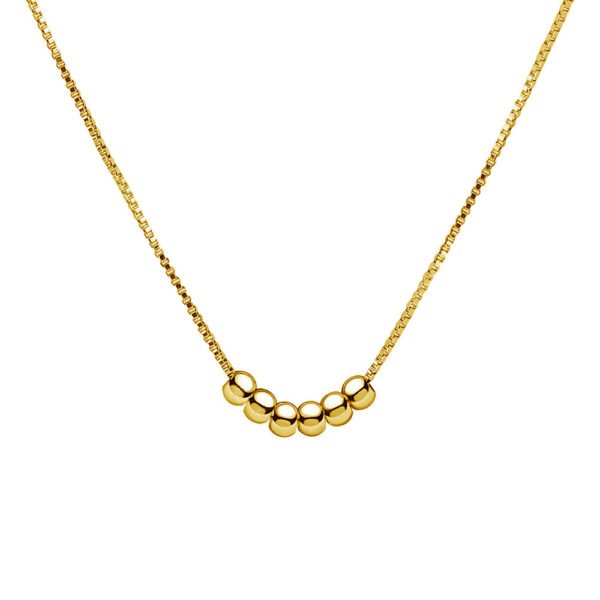 Simple Design Stainless Steel Beads Necklace Women Girls Dainty Fashion Necklaces