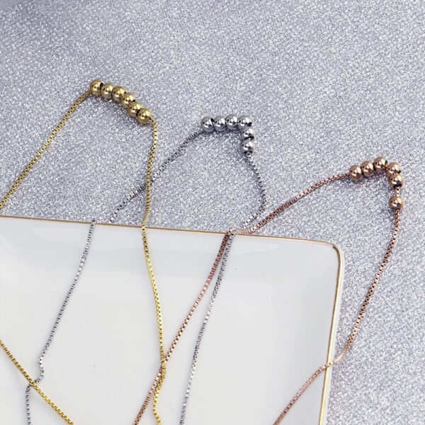 Simple Design Stainless Steel Beads Necklace Women Girls Dainty Fashion Necklaces - Image 4