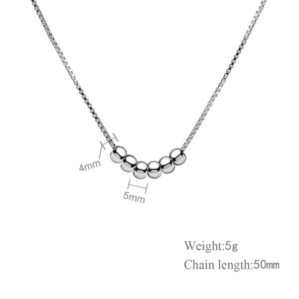 Simple Design Stainless Steel Beads Necklace Women Girls Dainty Fashion Necklaces - Image 5