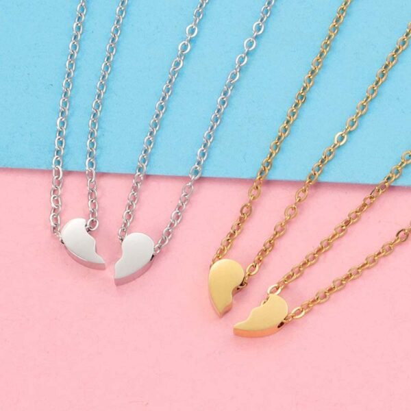 Split Broken Heart Necklace Factory Sales Mirror Polished No Tarnish