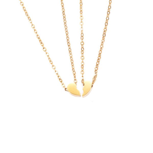 Split Broken Heart Necklace Factory Sales Mirror Polished No Tarnish - صورة 3