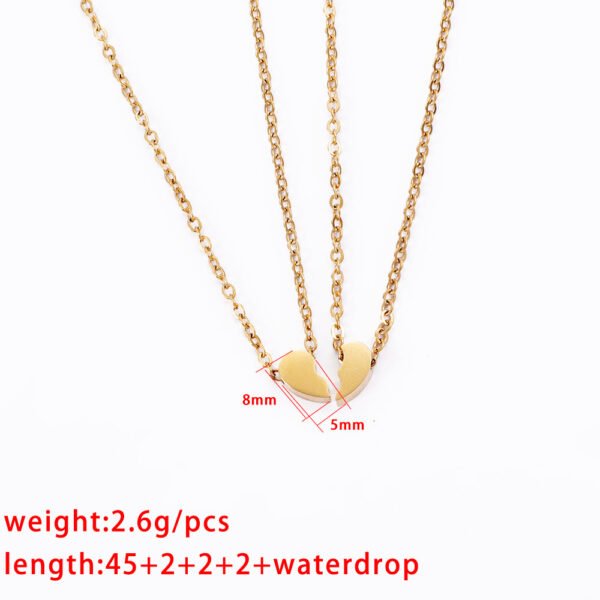 Split Broken Heart Necklace Factory Sales Mirror Polished No Tarnish - صورة 5
