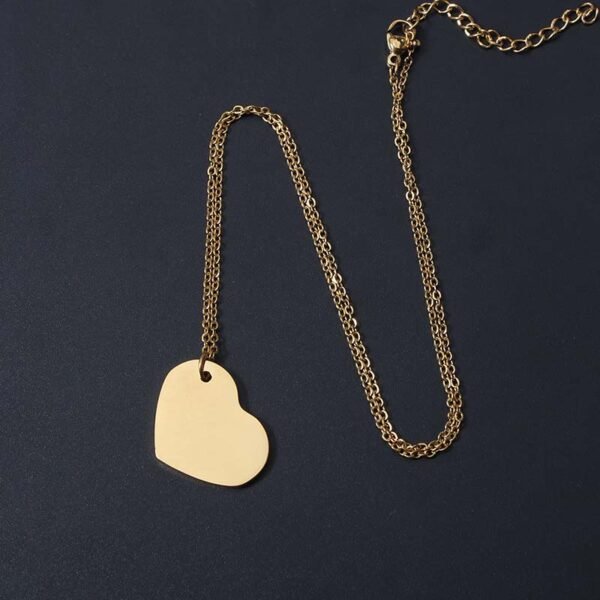 Elegant Women Stainless Steel Jewelry Mirror Polished Heart Pendant Necklace for Women