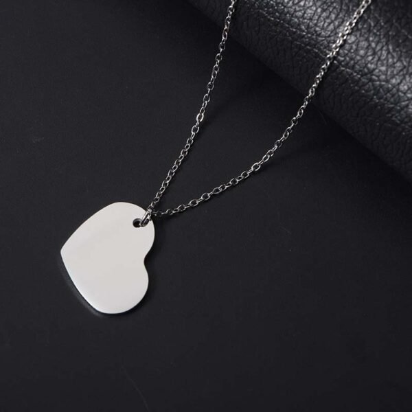 Elegant Women Stainless Steel Jewelry Mirror Polished Heart Pendant Necklace for Women - صورة 3