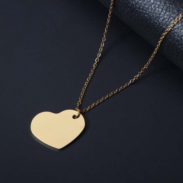 Elegant Women Stainless Steel Jewelry Mirror Polished Heart Pendant Necklace for Women - صورة 4