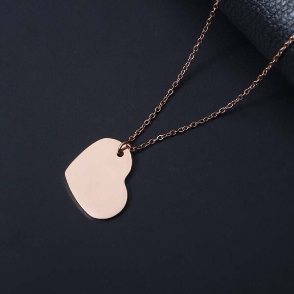 Elegant Women Stainless Steel Jewelry Mirror Polished Heart Pendant Necklace for Women - صورة 5
