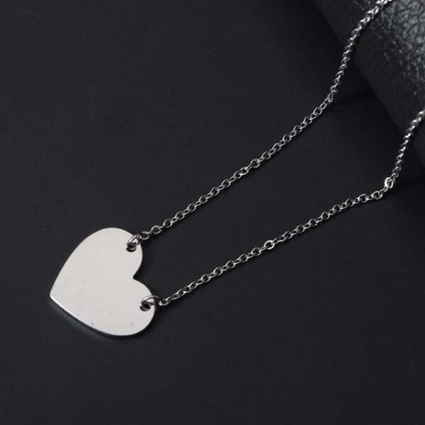 New Arrival Custom Blank Stainless Steel Dainty Gift Heart Pendant Necklace for Women - صورة 5