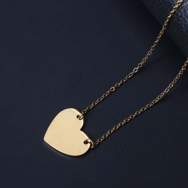 New Arrival Custom Blank Stainless Steel Dainty Gift Heart Pendant Necklace for Women - صورة 6