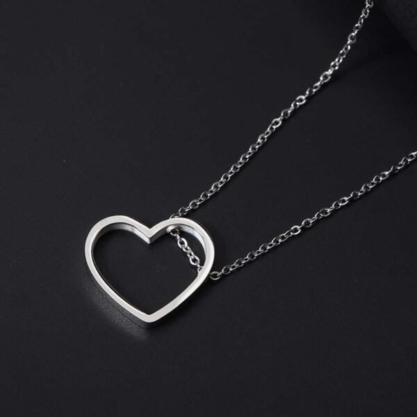 Waterproof Gold Plated Heart Necklace New Personalized Stainless Steel Jewelry 18K PVD - صورة 5