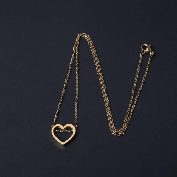 PVD Non Tarnish Stainless Steel Heart Choker Necklace Women New Choker Necklace in High Quality - صورة 4