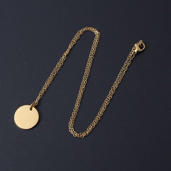 Minimalist Custom Logo Necklace Fashion Stainless Steel Silver Color - صورة 2