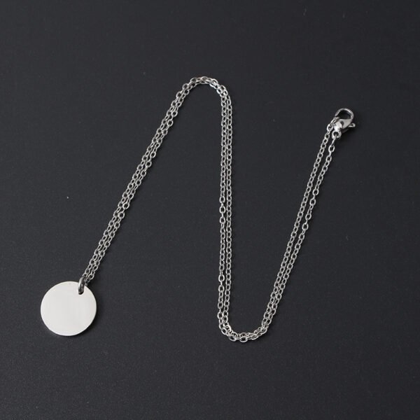 Minimalist Custom Logo Necklace Fashion Stainless Steel Silver Color - صورة 3