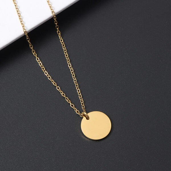 Minimalist Custom Logo Necklace Fashion Stainless Steel Silver Color - صورة 4