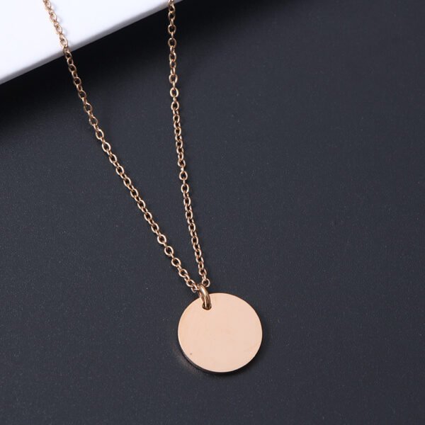 Minimalist Custom Logo Necklace Fashion Stainless Steel Silver Color - صورة 5