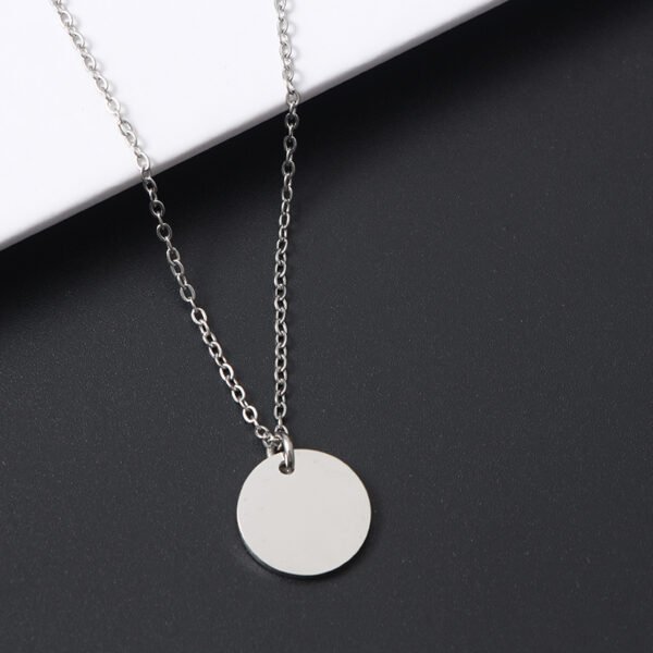 Minimalist Custom Logo Necklace Fashion Stainless Steel Silver Color - صورة 6