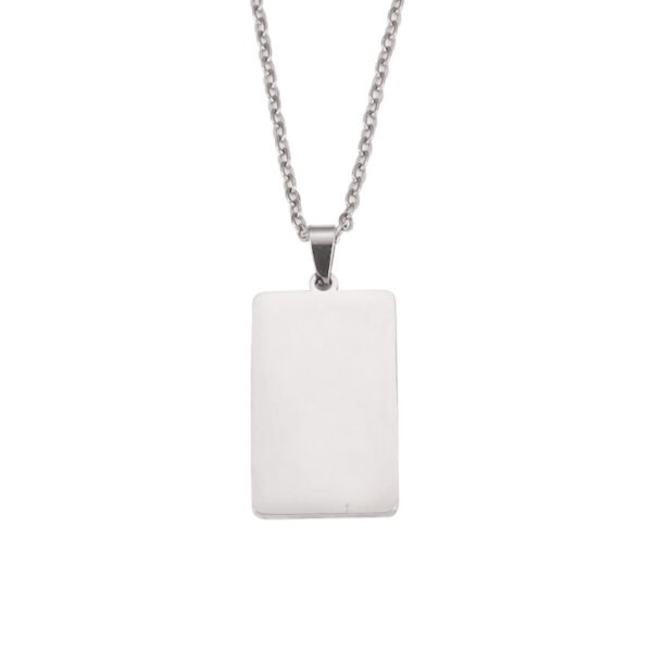 New Simple Design Mirror Polished Rectangle Necklace Stainless Steel Men Jewelry Rectangle Custom Chain Necklace - صورة 2