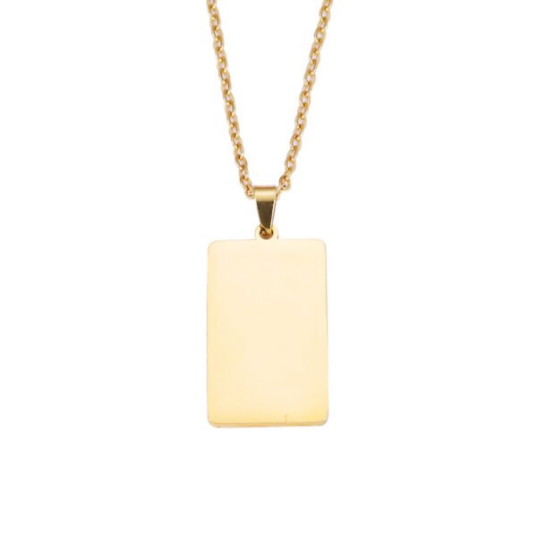 New Simple Design Mirror Polished Rectangle Necklace Stainless Steel Men Jewelry Rectangle Custom Chain Necklace - صورة 3
