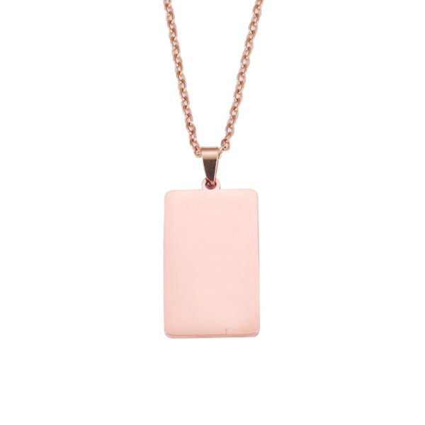 New Simple Design Mirror Polished Rectangle Necklace Stainless Steel Men Jewelry Rectangle Custom Chain Necklace - صورة 4