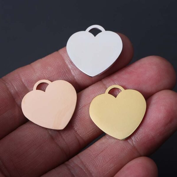 OEM Heart Pendant Chain Necklace Stainless Steel Custom Made Statement Blank Engraved Logo - صورة 6