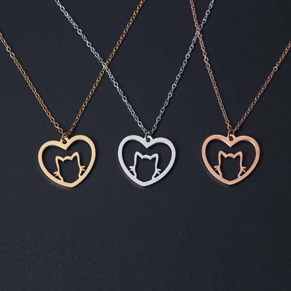 Elegant Stainless Steel Women Jewelry Animal Dainty Fashion New Cat Pendant Necklace