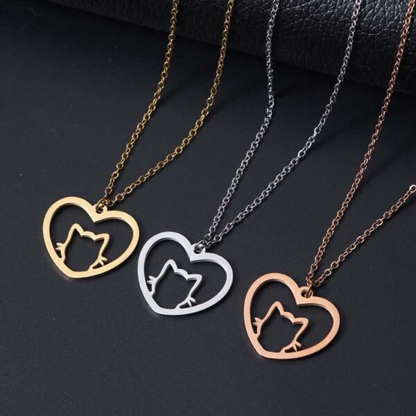 Elegant Stainless Steel Women Jewelry Animal Dainty Fashion New Cat Pendant Necklace - Image 2