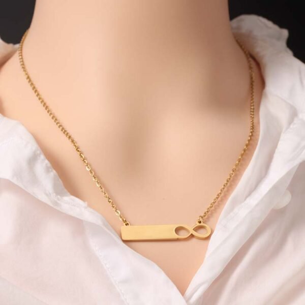 Factory Sales Custom Necklace Infinite Chain Pendant Stainless Steel Statement Personalized 8 Infinite - صورة 2