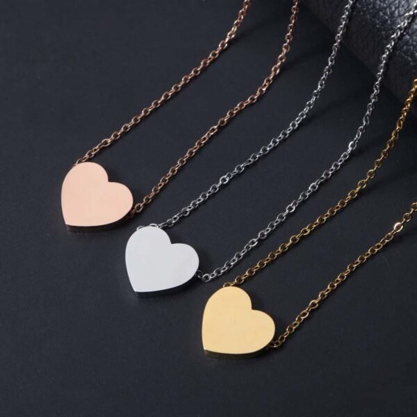 Factory Sales Stainless Steel Heart Pendant Custom Name Necklace Men Women Jewelry