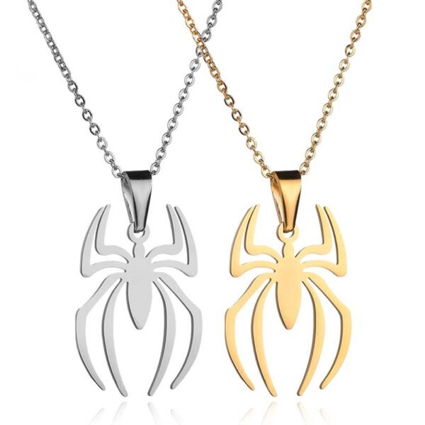 Factory Sales Gold Plated Spider Pendant Necklace Stainless Steel - Image 3