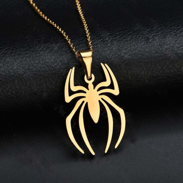 Factory Sales Gold Plated Spider Pendant Necklace Stainless Steel - Image 4