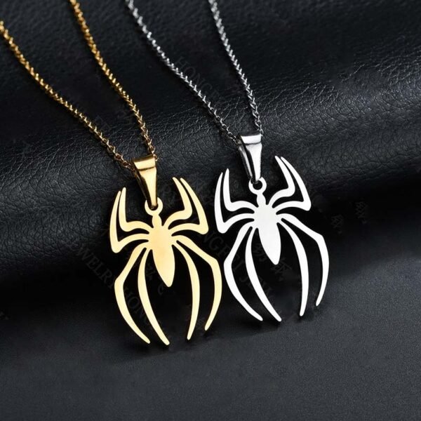 Factory Sales Gold Plated Spider Pendant Necklace Stainless Steel - Image 5