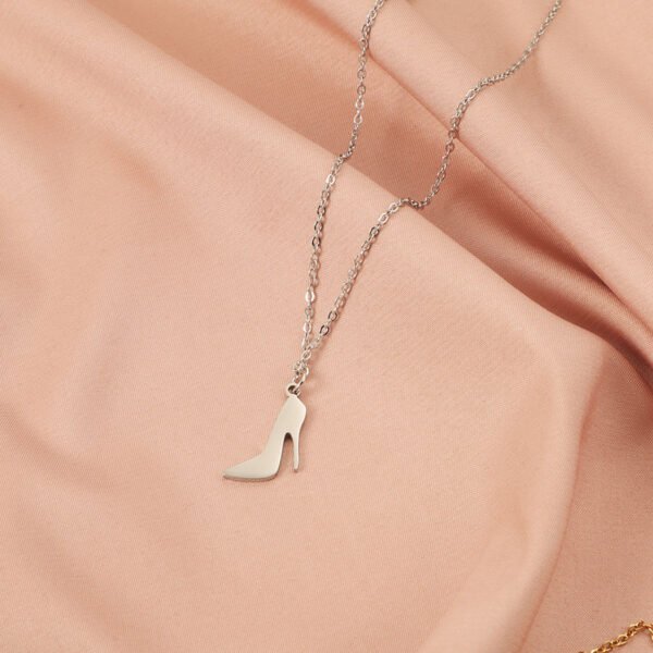 High Quality New Mirror Polished Stainless Steel High Heels Pendant Necklace for Girls - Image 3