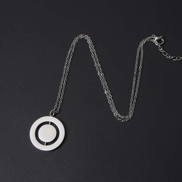 New Arrival Rotating Circle Custom Necklace Elegant Rotating Circle Women Mirror Polished Stainless Steel Blank Engraved Custom Necklace - Image 4