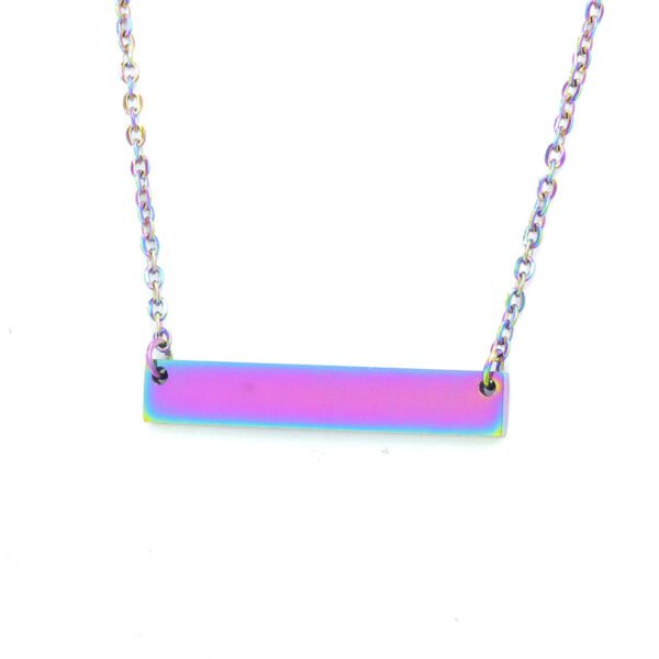 35*6mm DIY Engrave Logo 16/18/20inch Chain Geometric Jewelry Custom Stainless Steel Bar Necklace - Image 4