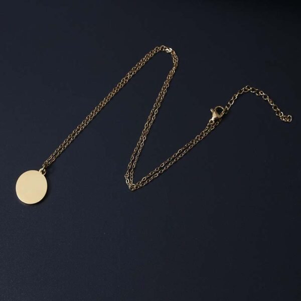 Custom Logo Gold Plated Round Charms Necklace - Image 4