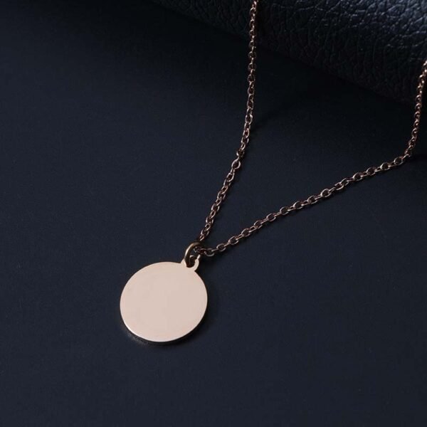 Custom Logo Gold Plated Round Charms Necklace - Image 6