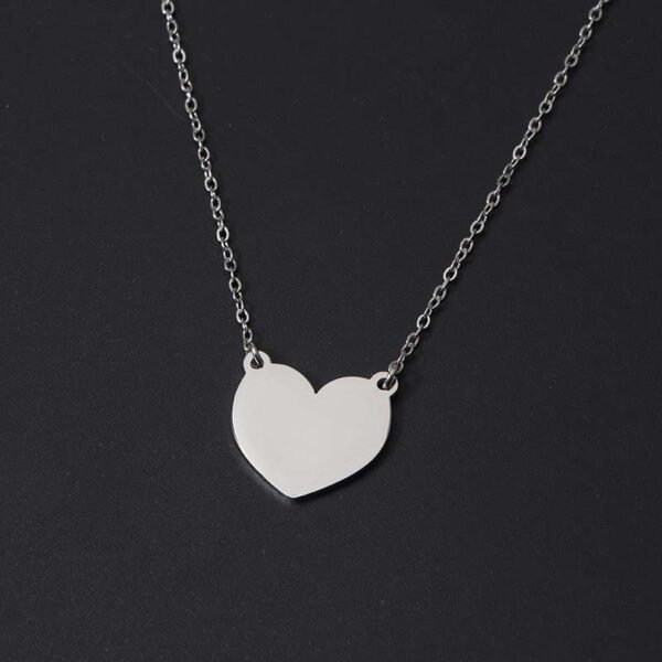 Factory Wholesales Gold Plated Heart Statement Necklace Mirror Polished Women Stainless Steel Custom Jewelry Gold Plated Statement Heart Necklace - Imagen 3