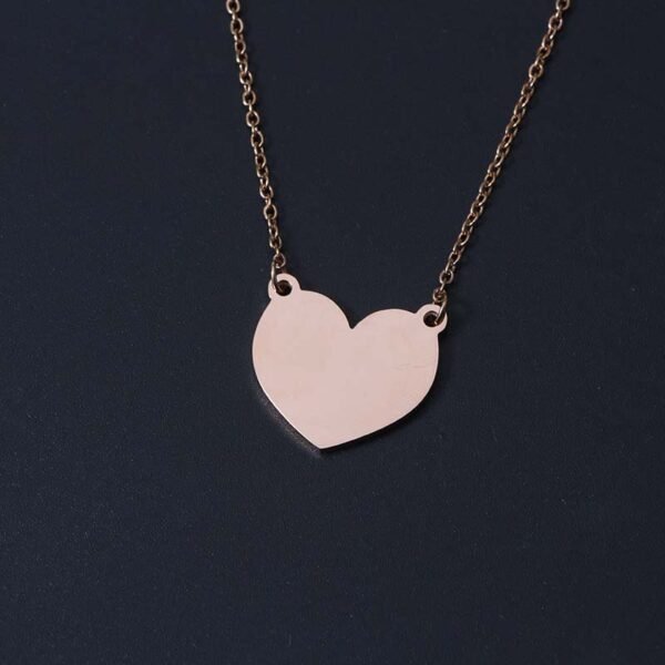 Factory Wholesales Gold Plated Heart Statement Necklace Mirror Polished Women Stainless Steel Custom Jewelry Gold Plated Statement Heart Necklace - Imagen 4