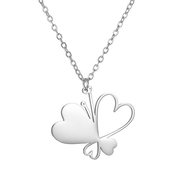 Factory Sales Wholesales Mirror Polished Stainless Steel Dainty Personalized Name Butterfly Necklace - Image 3