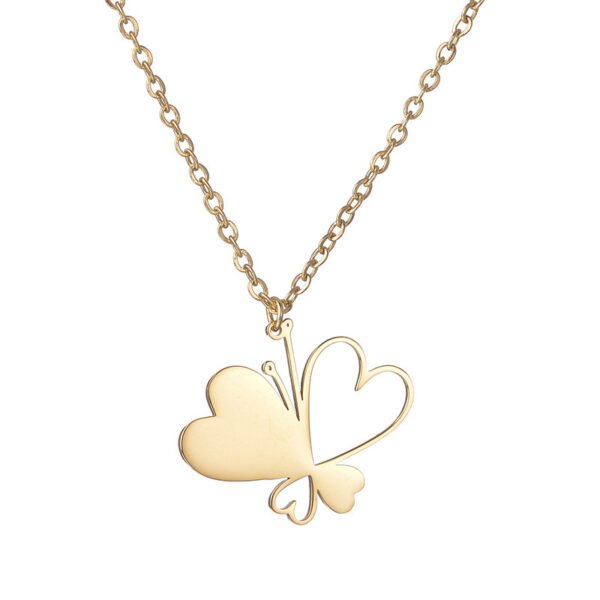 Factory Sales Wholesales Mirror Polished Stainless Steel Dainty Personalized Name Butterfly Necklace - Image 4