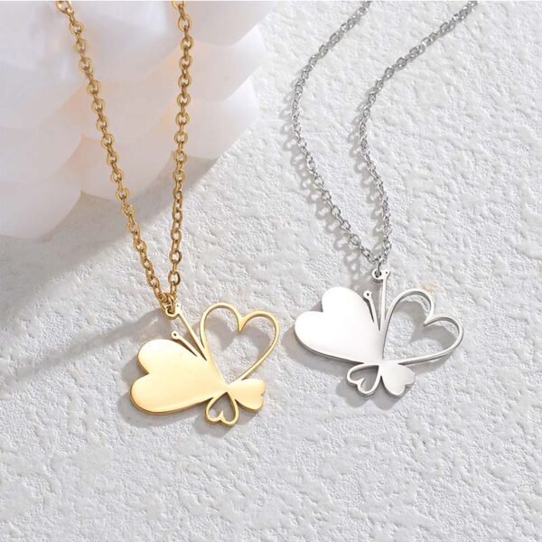 Factory Sales Wholesales Mirror Polished Stainless Steel Dainty Personalized Name Butterfly Necklace - Image 6