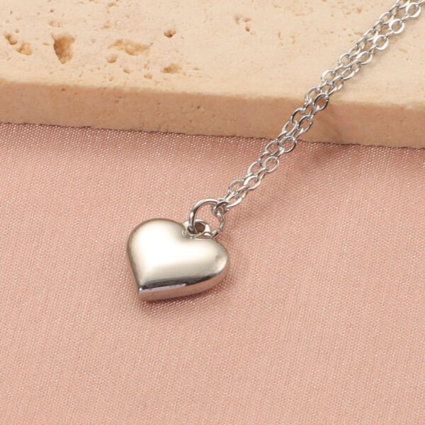 Elegant Mirror Polished 18K Gold Plated Stainless Steel Girl's Jewelry Heart Pendant Necklace - صورة 5