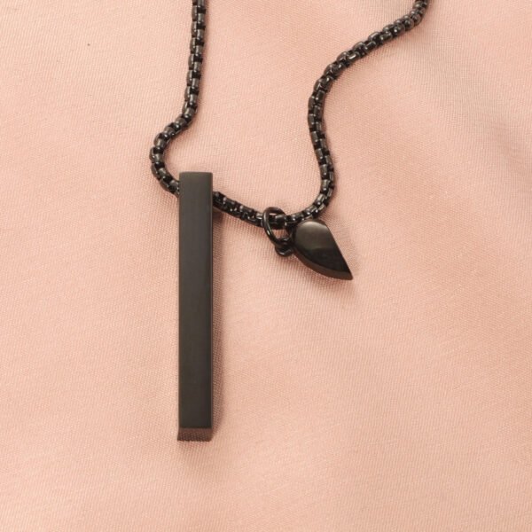 Custom Logo Stainless Steel Blank Black Personalized Chain Bar Magnetic Split Heart Necklace for Lover - Imagen 3